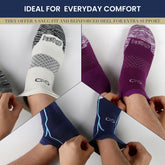 🌿 Set of 3 Bamboo Ankle Socks (Burgundy / White / Sky Blue) - Large - L/XL 🌿